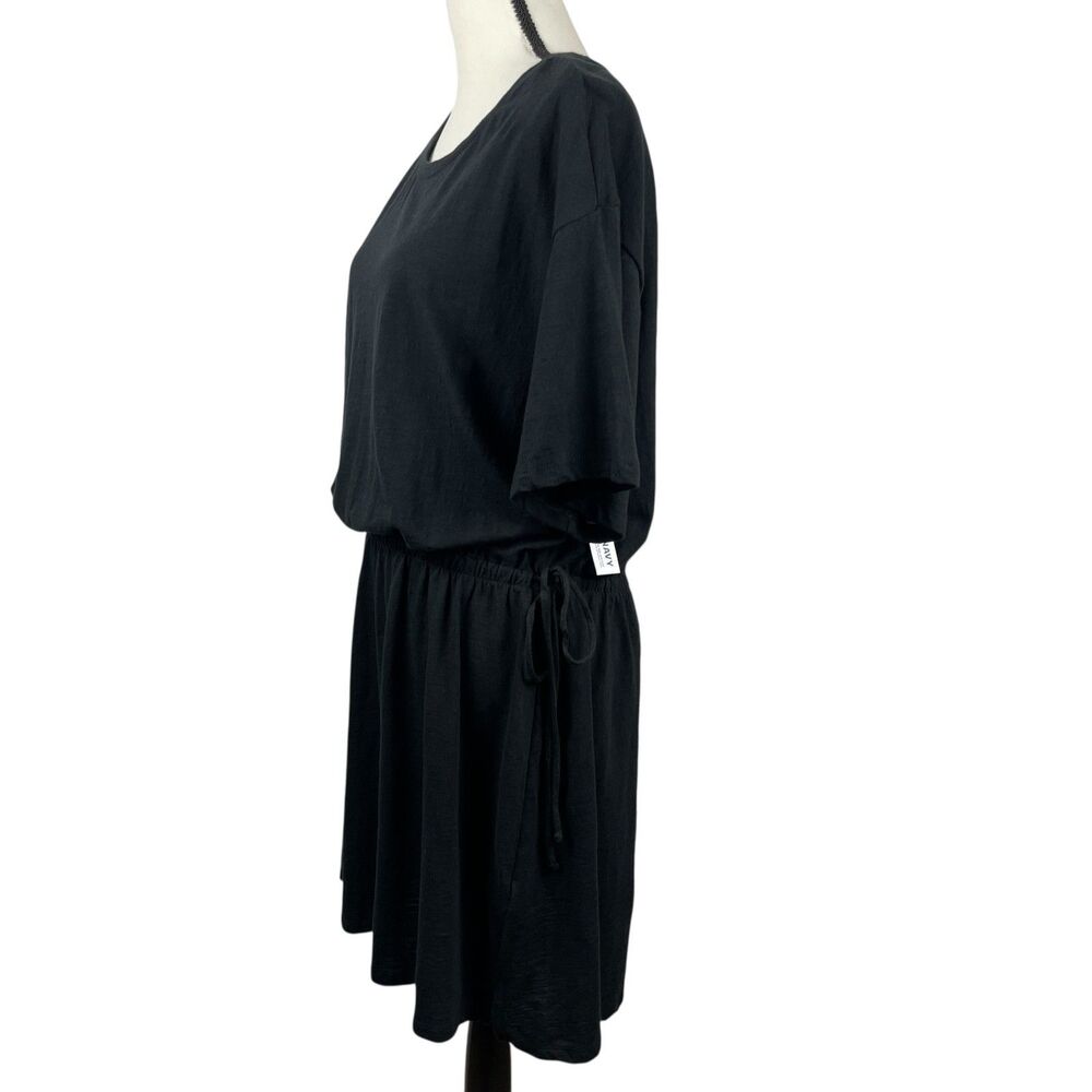 Old Navy Women's Dress XL Black Short Sleeve Cinched Waist Drawstring Cotton - Picture 5 of 11